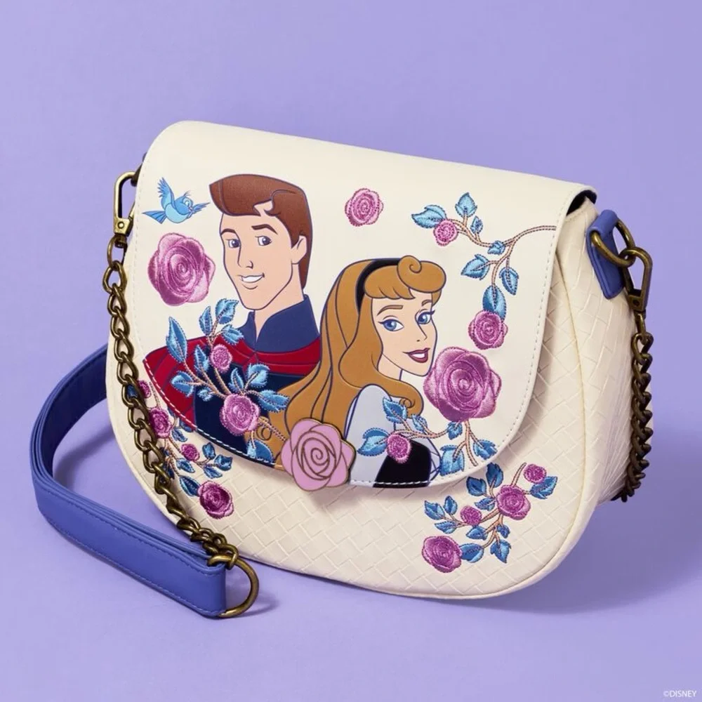Loungefly Sleeping Beauty Princess Aurora & Prince Phillip Floral Crossbody Bag